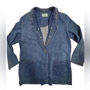 Willow Ridge Vintage Studded Denim Blazer